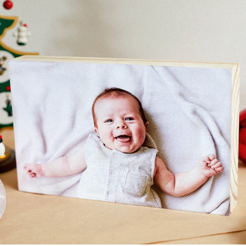 בלוק עץ איכותי עם תמונה